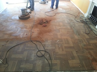 Parquet wood floor restoration